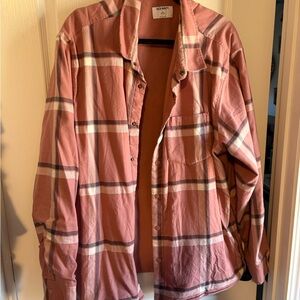 Old Navy Pink and White Plaid Coat